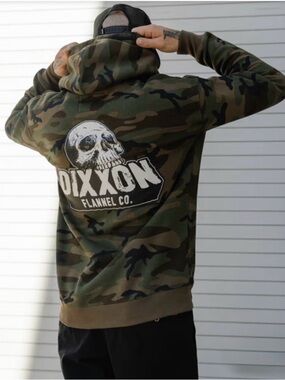 Dixxon Men's Black & White Valhalla Pullover Hoodie - Green Camo
